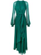 Haney Coco Full Length Chiffon Dress - Green
