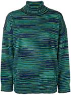 M Missoni Striped Roll Neck Sweater - Blue