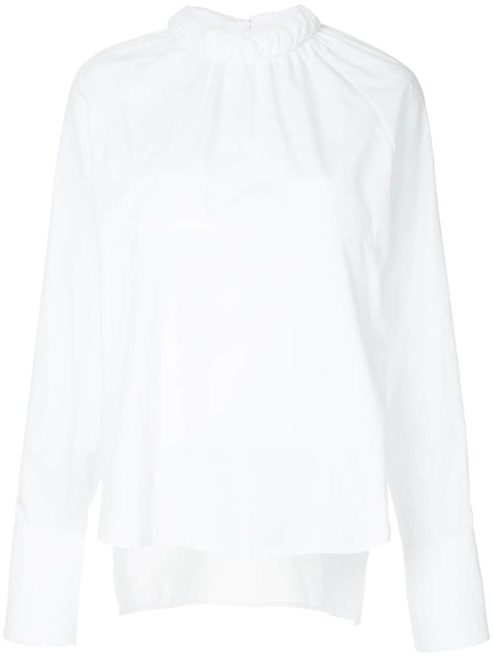 Goen.j Gathered Neck Blouse - White