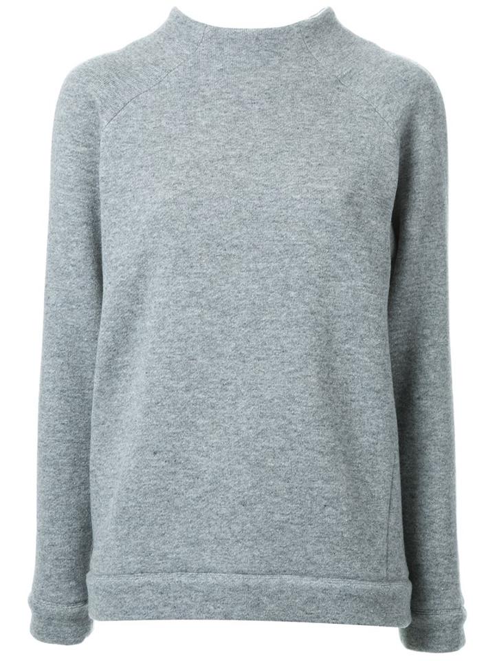 Fad Three Stand Up Collar Blouse, Women's, Size: Small, Grey, Nylon/polyester/wool