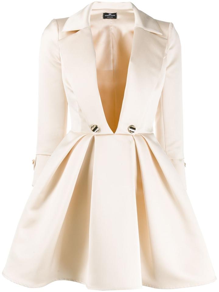 Elisabetta Franchi Tuxedo Mini Dress - Neutrals