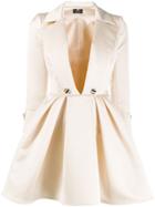 Elisabetta Franchi Tuxedo Mini Dress - Neutrals