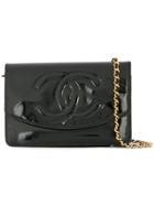 Chanel Vintage Cc Chain Wallet - Black