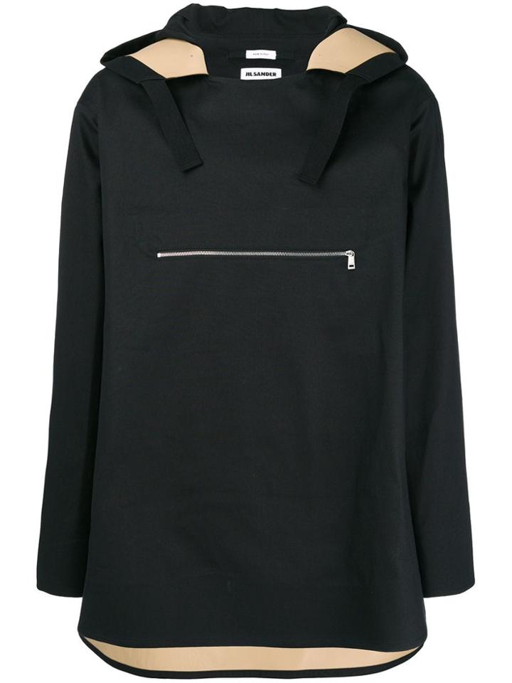 Jil Sander Oversized Blocky Hoodie - Black