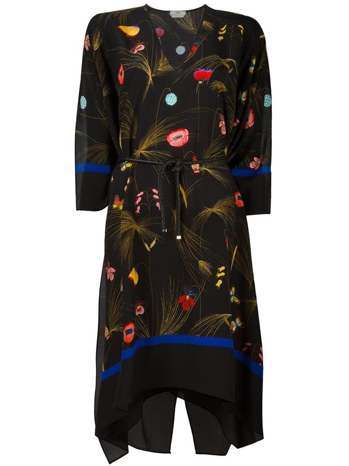 Fendi Floral Print Kaftan Dress, Women's, Silk