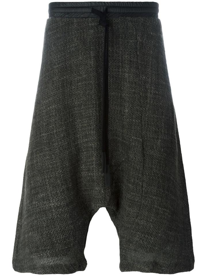 Lost & Found Ria Dunn Drop Crotch Track Shorts, Men's, Size: Xs, Black, Linen/flax/cotton/polyurethane