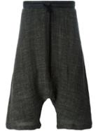 Lost & Found Ria Dunn Drop Crotch Track Shorts, Men's, Size: Xs, Black, Linen/flax/cotton/polyurethane