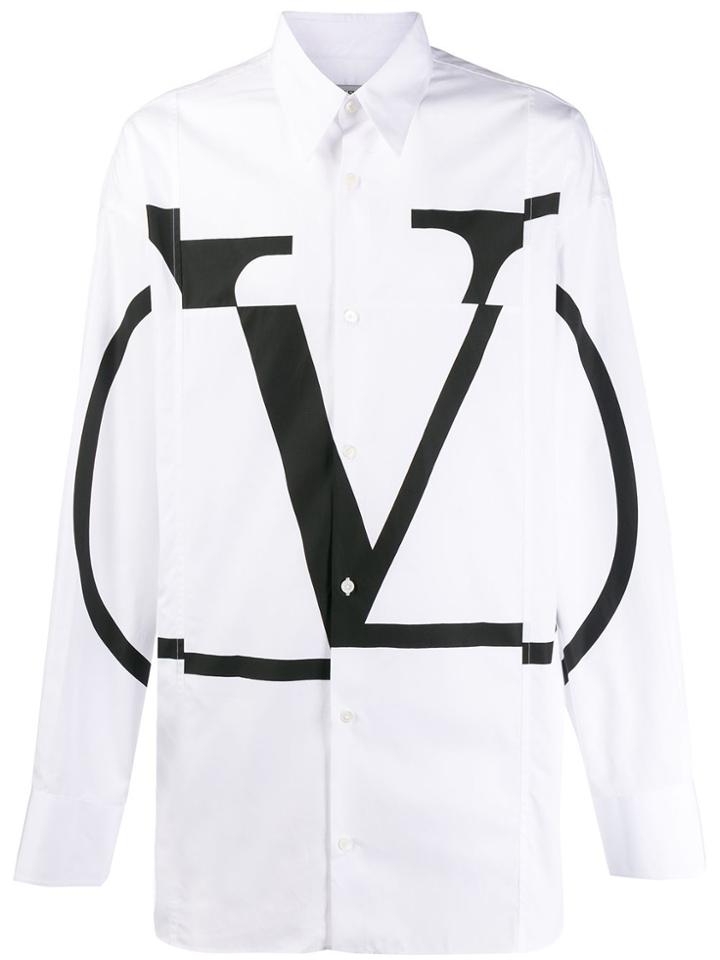 Valentino Patchwork Logo Shirt - White