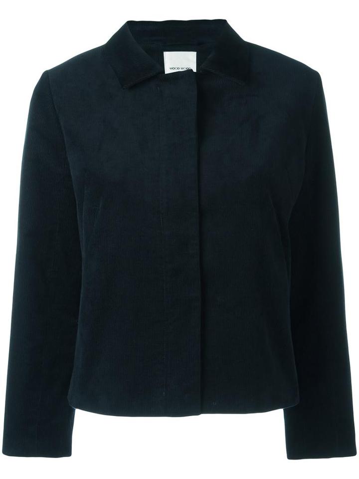 Wood Wood 'evelyn' Bomber Jacket, Women's, Size: 36, Blue, Cotton/polyester