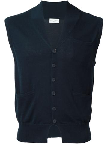 Ballantyne Six-button Knit Vest, Men's, Size: 50, Blue, Cotton