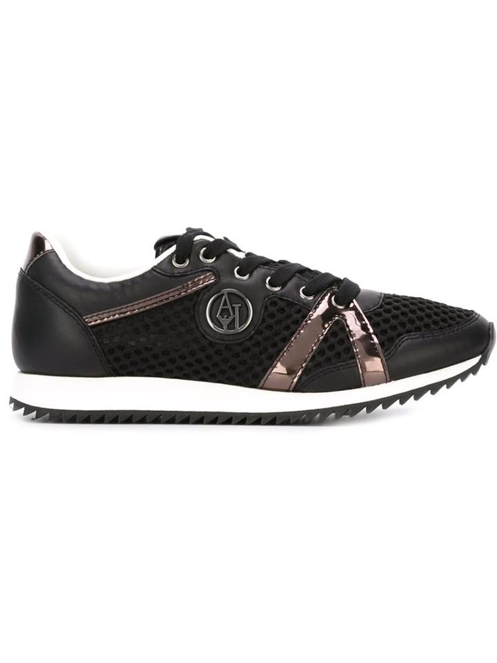 Armani Jeans Perforated Metallic Strapped Sneakers