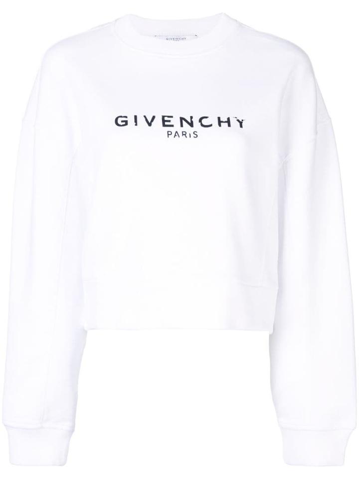 Givenchy Logo Cropped Sweatshirt - White
