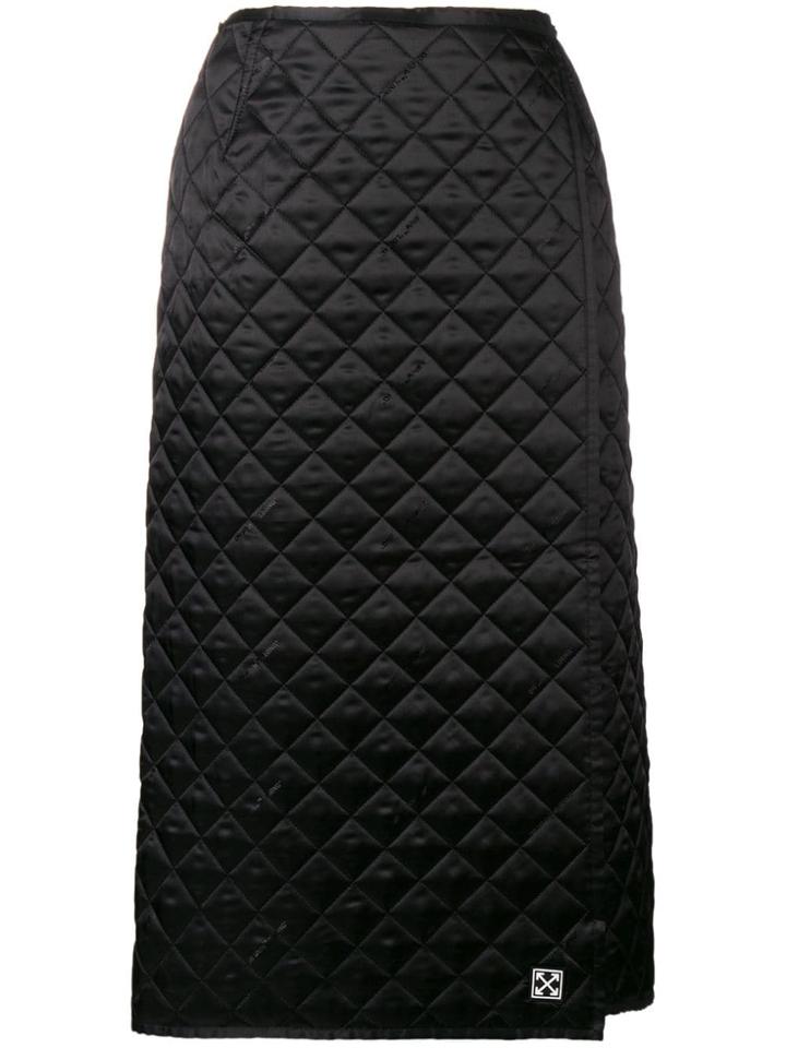Off-white Quilted Midi Skirt - Black