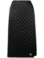 Off-white Quilted Midi Skirt - Black
