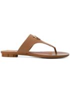 Salvatore Ferragamo Logo Detail Flip Flops - Brown