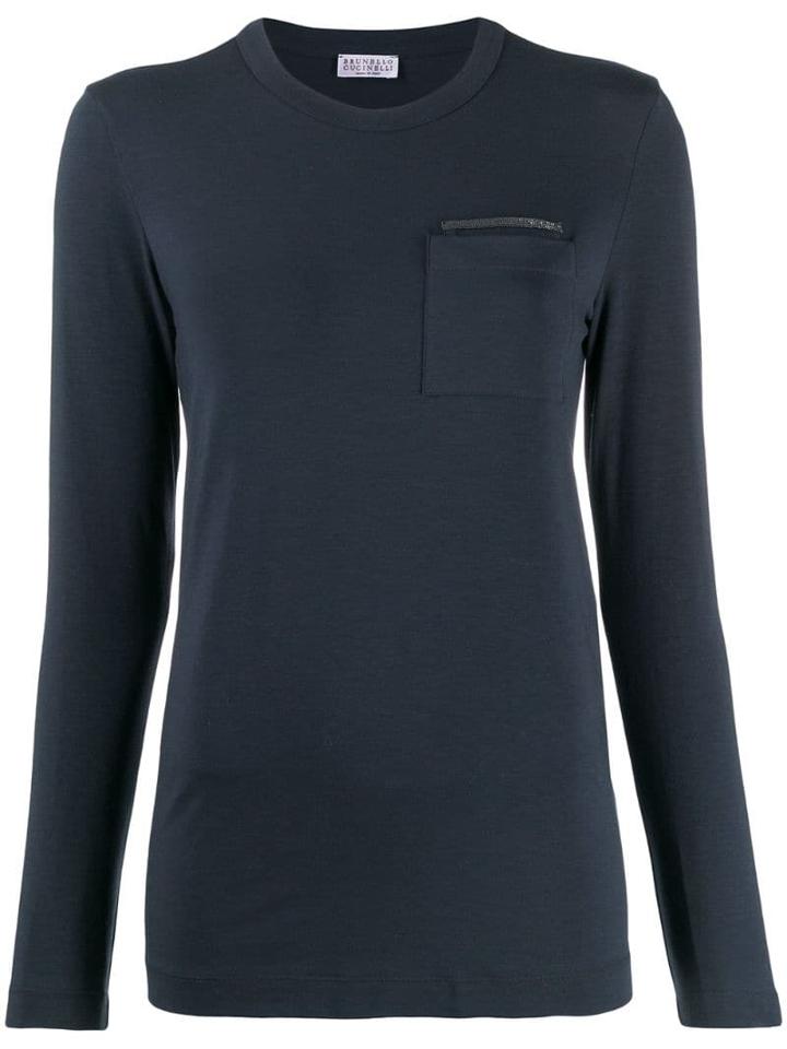 Brunello Cucinelli Patch Pocket T-shirt - C7186 Navy
