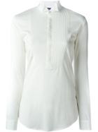 Ralph Lauren Purple Pleated Bib Blouse