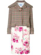 Prada Rose Panel Coat - Brown