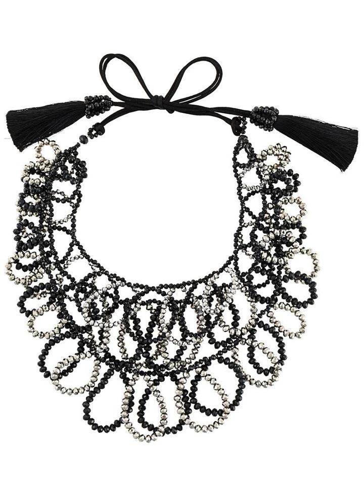 Night Market Beaded Loop Necklace, Women's, Black