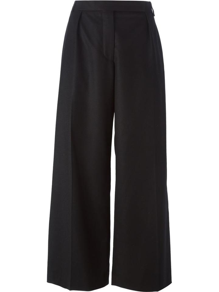 Carven Wide Leg Trousers, Women's, Size: 38, Black, Viscose/virgin Wool