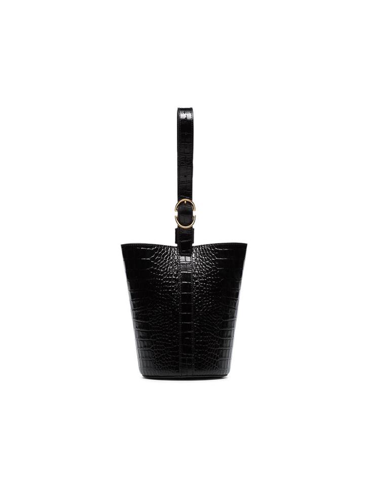 Trademark Embossed Bucket Bag - Black