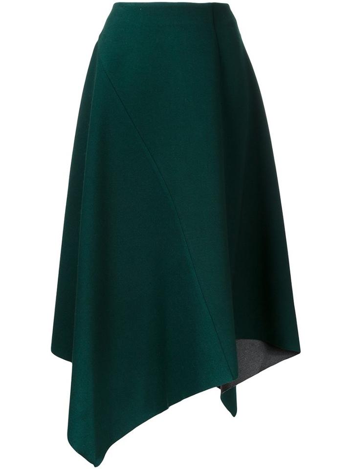 Le Ciel Bleu Asymmetric Skirt, Women's, Size: 36, Green, Rayon/nylon/polyurethane