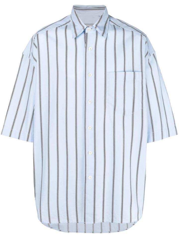 Ami Alexandre Mattiussi Short Sleeve Oversized Shirt - Blue