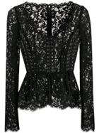 Dolce & Gabbana Floral Lace Corset Style Blouse - Black