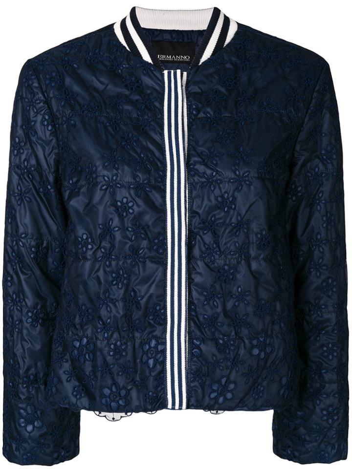 Ermanno Ermanno Cropped Lace Jacket - Blue