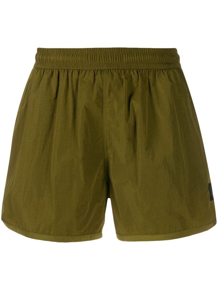 Ami Paris Elastic Waist Swim Shorts - Green