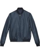 Gucci Reversible Gg Jacquard Nylon Bomber Jacket - Blue