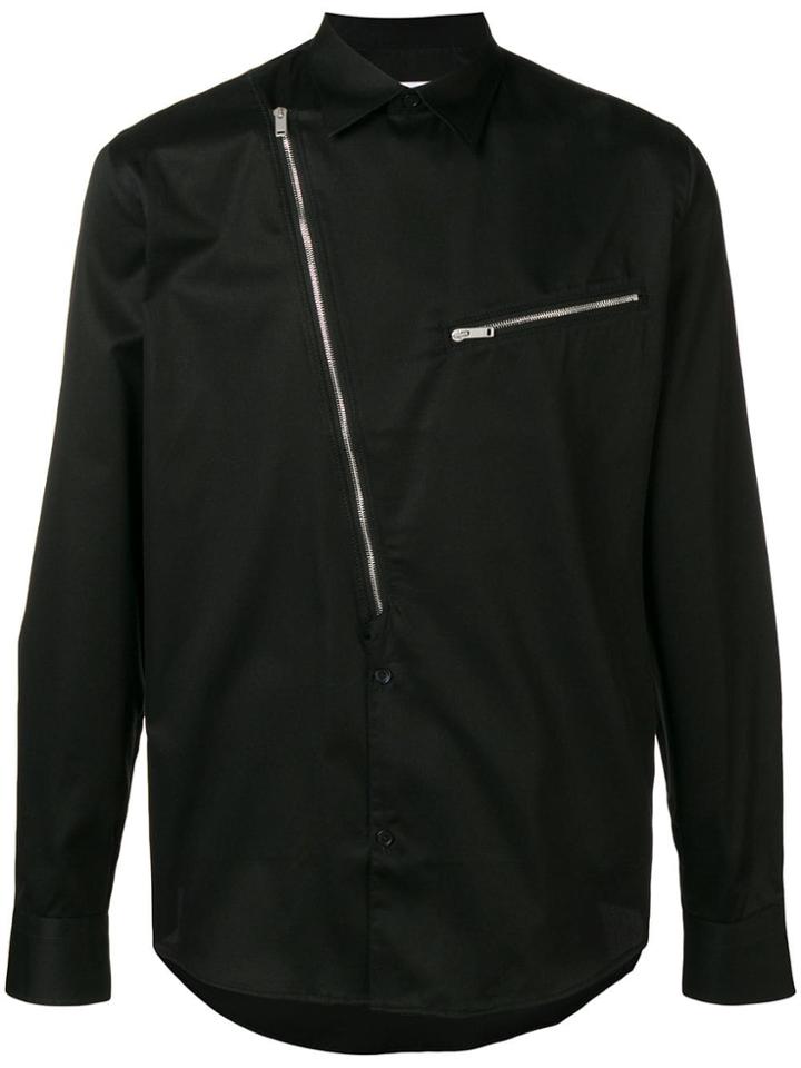 Givenchy Asymmetric Half-zip Shirt - Black