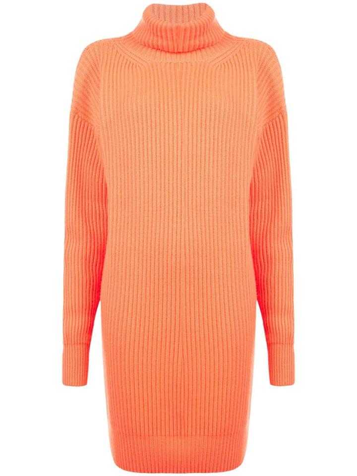 Christopher Kane Oversized Ribbed-knit Turtleneck - Yellow & Orange
