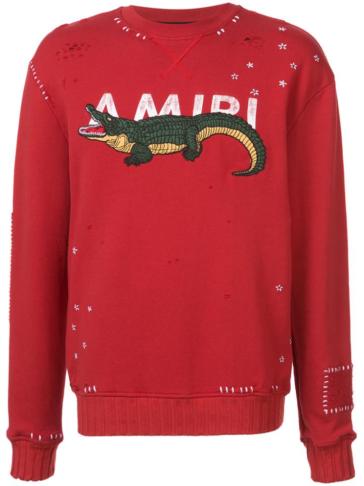Amiri Logo Embroidered And Stitch Detailed Sweatshirt