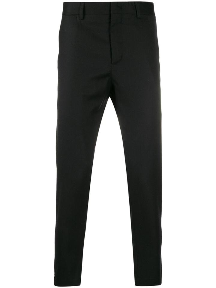 Low Brand Mid-rise Slim-fit Chinos - Black