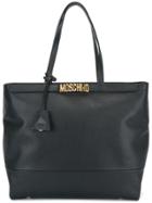 Moschino Logo Plaque Tote - Black