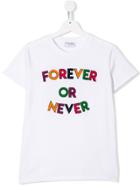 My Brand Kids Teen Embroidered Slogan T-shirt - White