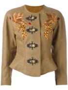 Christian Lacroix Vintage Embroidered Jacket, Women's, Size: 36, Brown