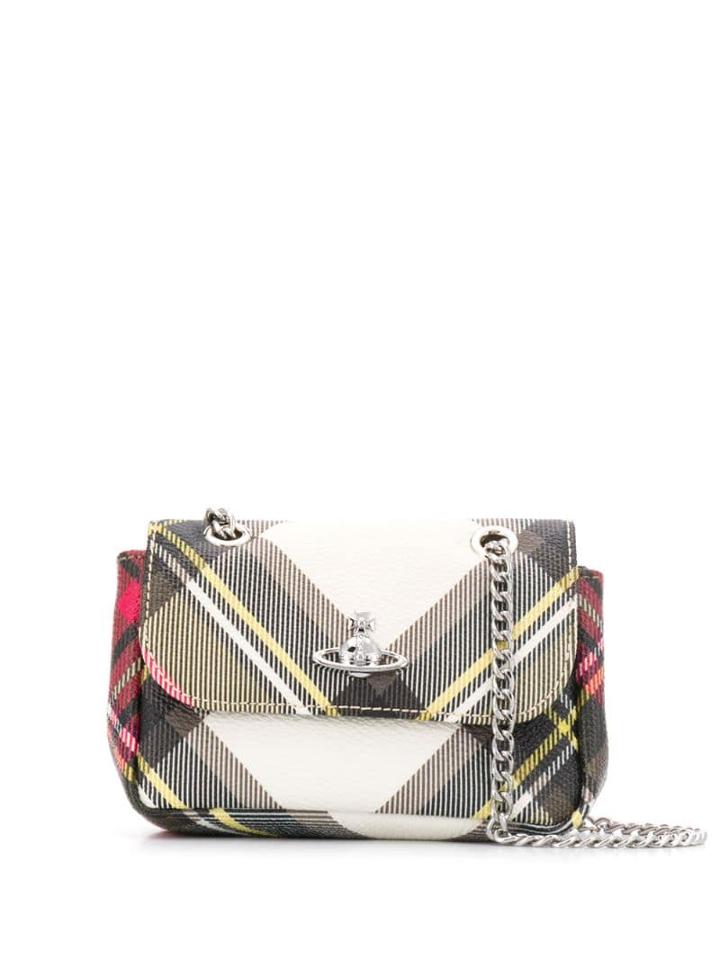 Vivienne Westwood Tartan Cross Body Bag - White