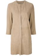 Drome Cropped Sleeves Coat - Nude & Neutrals
