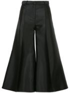 Rokh Cropped Palazzo Trousers - Black