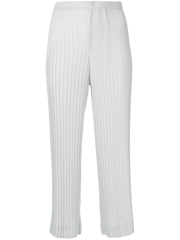 Issey Miyake Pleated Cropped Trousers - Nude & Neutrals