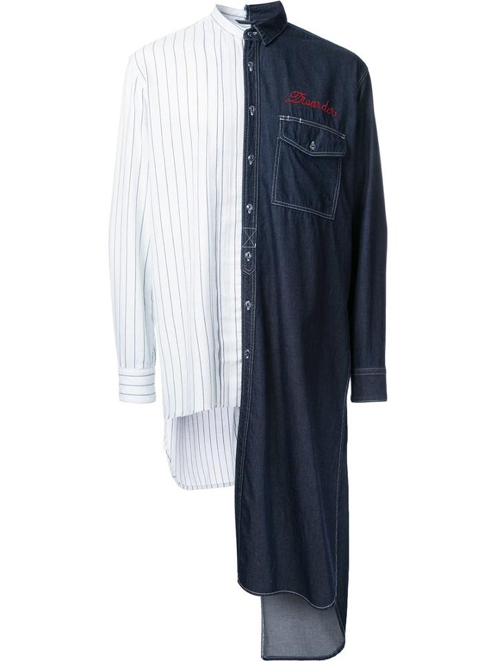 Maison Mihara Yasuhiro Combined Denim Dress Shirt, Men's, Size: 48, White, Cotton