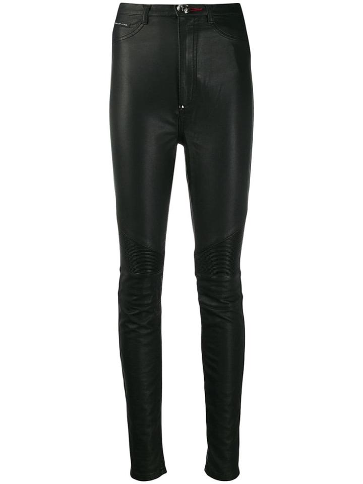 Philipp Plein Super Highwaist Biker Statement Trousers - Black