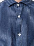 Eleventy Loose Fit Striped Shirt - Blue