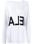 Mm6 Maison Margiela Logo Intarsia Jumper - White