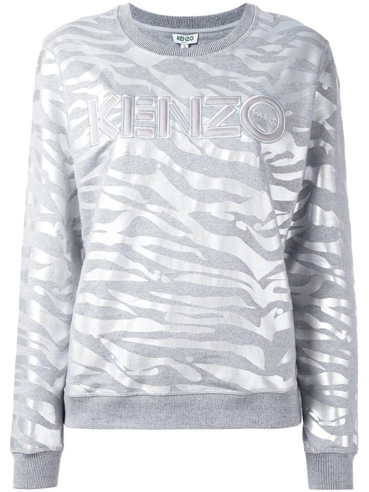 Kenzo Tiger Stripes Sweatshirt, Women's, Size: Xs, Grey, Cotton