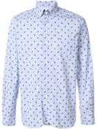 Junya Watanabe Comme Des Garçons Curved Hem Button Down Shirt, Men's, Size: Medium, Blue, Cotton