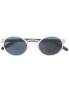 Blyszak - Round Frame Sunglasses - Unisex - Metal (other)/buffalo Horn - One Size, Grey, Metal (other)/buffalo Horn