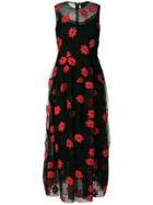 Simone Rocha Printed Fit And Flare Dress - Black